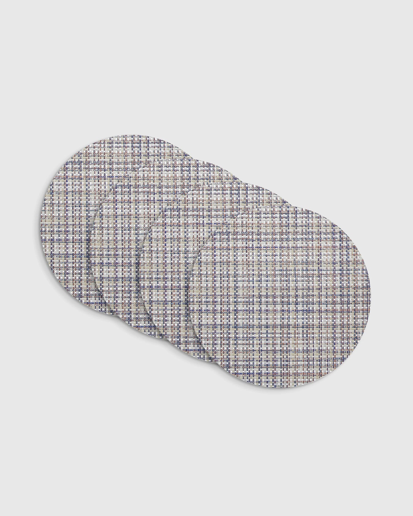 Basketweave Easy-Care Round Placemat, Set of 4 by Chilewich - One Size / Celadon