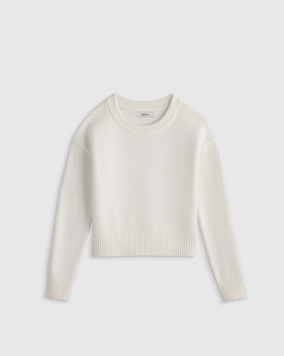 100% Organic Cotton Crewneck Sweater - 2T / Navy/White