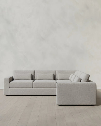 Ashford Deep Seat L Sectional in Performance Basketweave - 119x119 / Fog