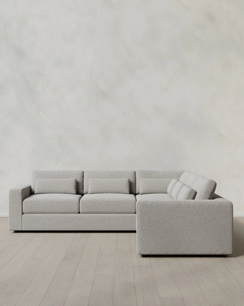 Ashford Deep Seat L Sectional in Performance Basketweave - 119x119 / Fog
