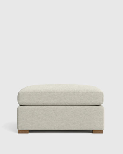 Hollis Slope Arm Ottoman in Performance Basketweave - 37" / Flax