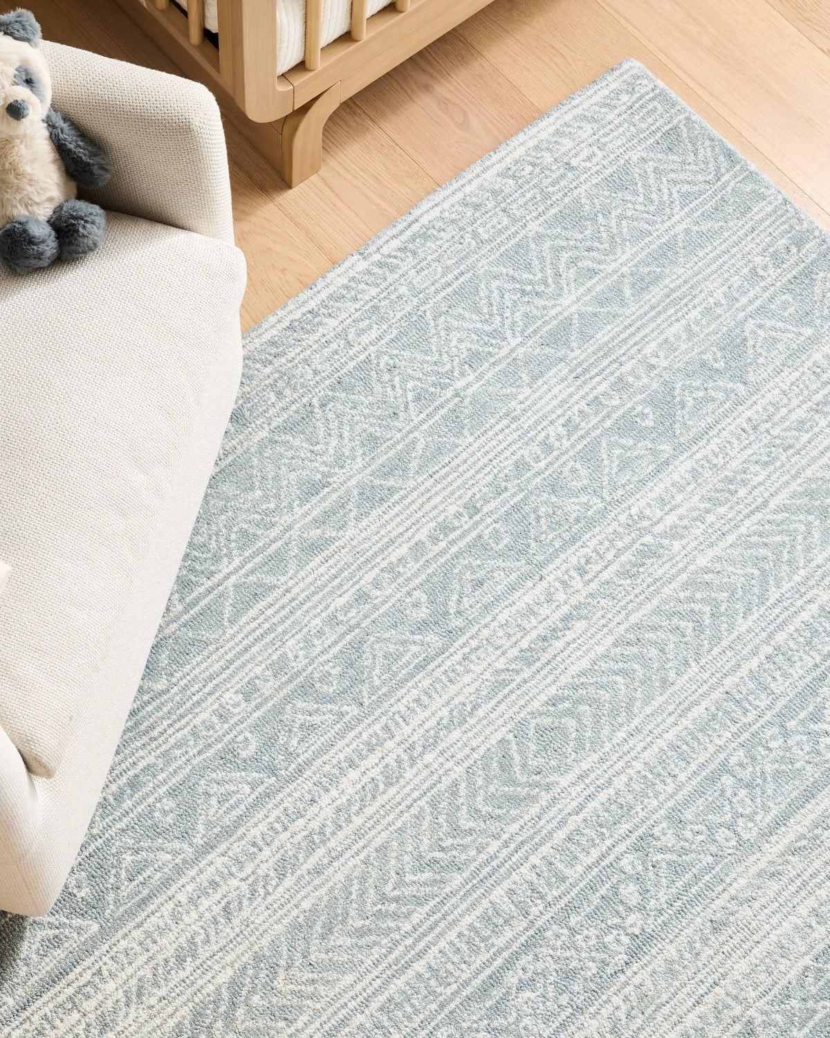 Teagan Hand-Hooked Wool Rug - 2' x 3' / Denim
