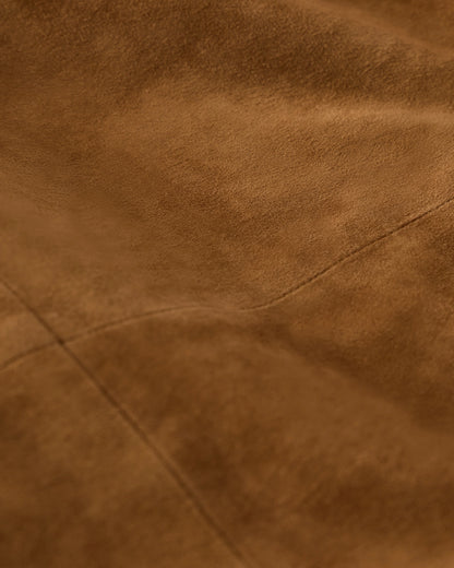 100% Suede Overshirt - S / Cognac Brown