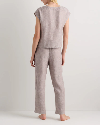 100% European Linen Pajama Set - XS / French Blue