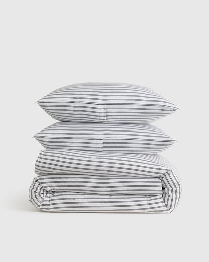Bamboo Stripe Duvet Cover Set - Twin / Double Stripe Espresso