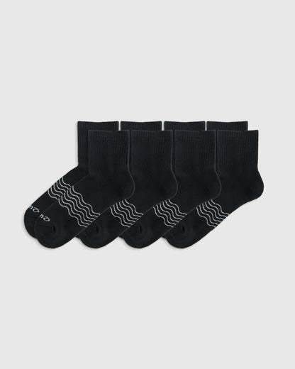 Everyday Cotton Solid Quarter Socks (4-Pack) - S / White