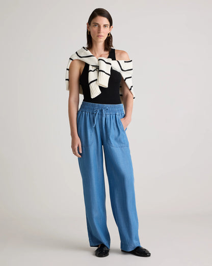 Pull-On Tencel Chambray Pants - XS / Medium Indigo
