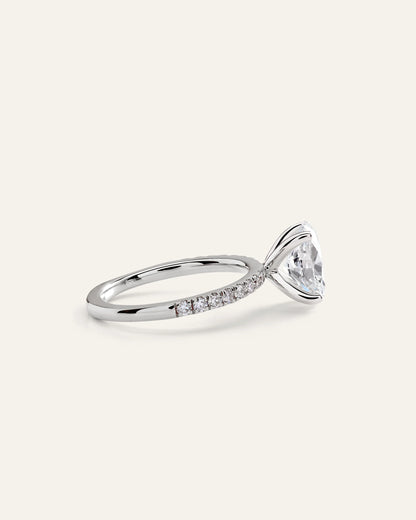Lab Grown Diamond Oval Petite Pave Engagement Ring - 2.5ct - 4 / Yellow Gold