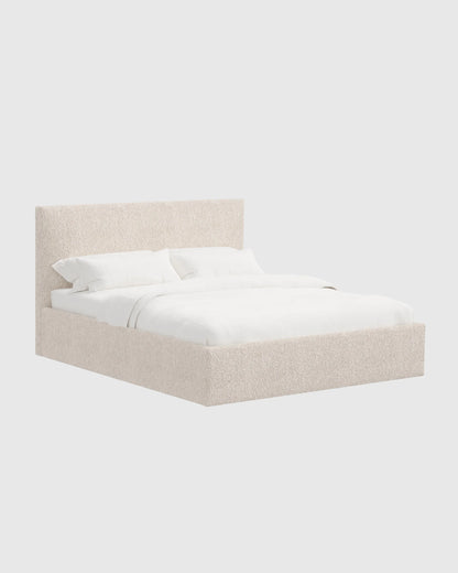 Plush Boucle Square Bed - Full / Ivory
