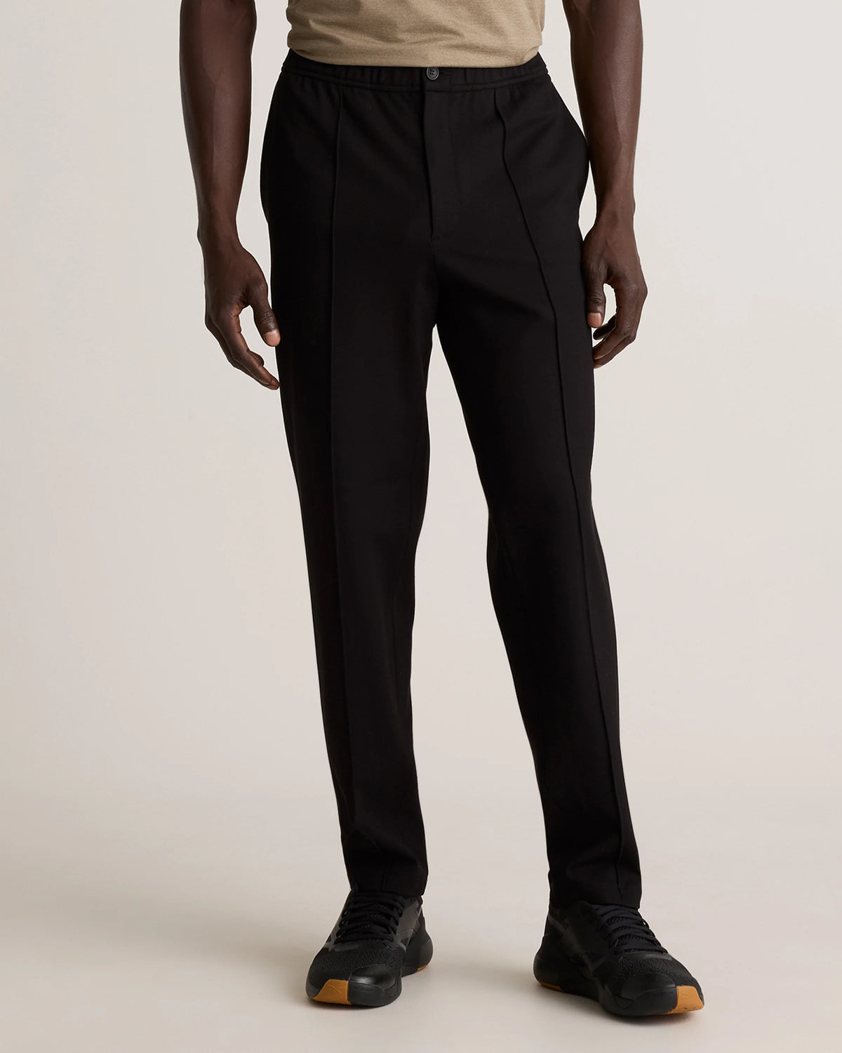 Stretch Knit Pintuck Trousers - S / Navy