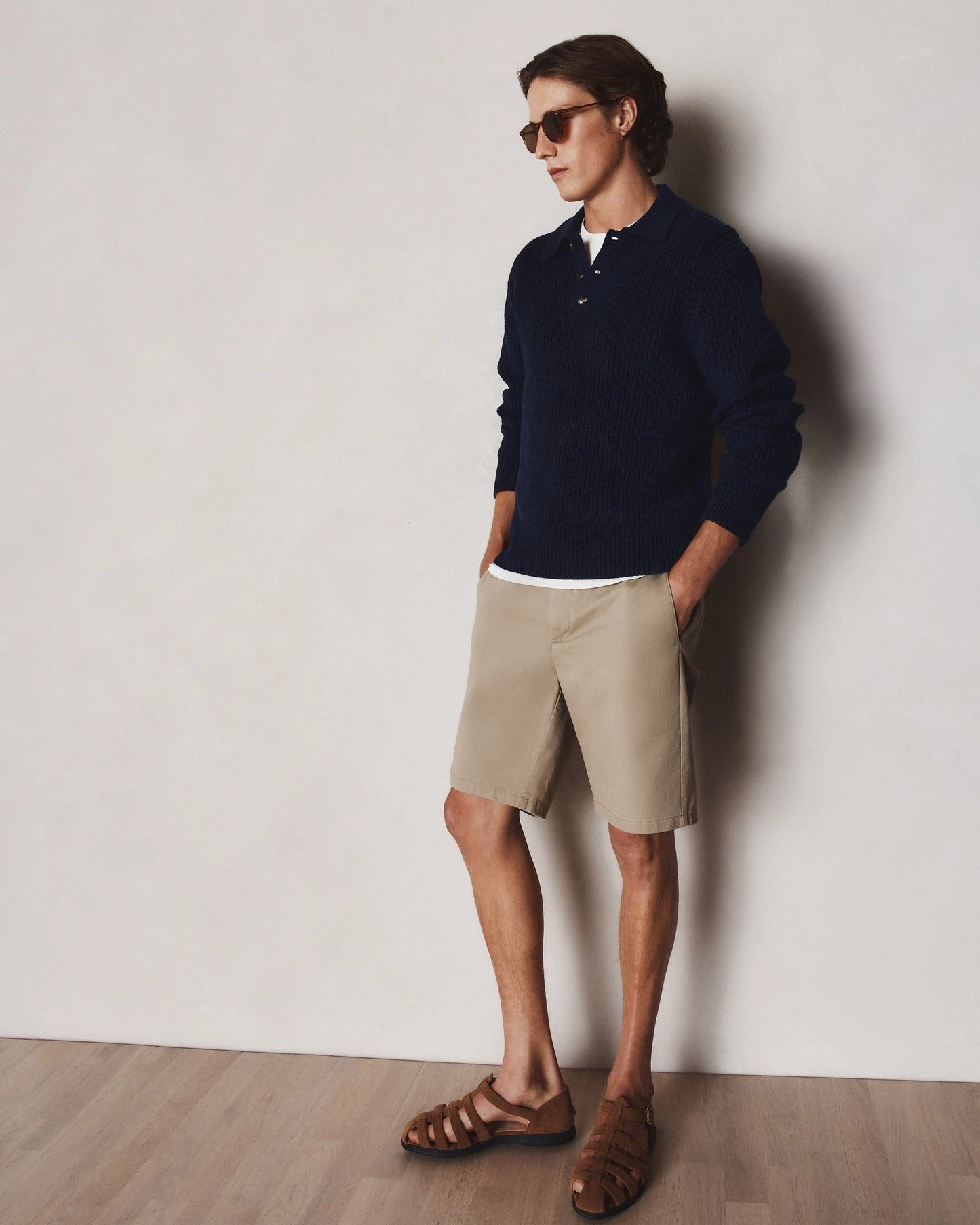 Organic Cotton Classic Stretch Chino Shorts - 7" - 30 / Stone