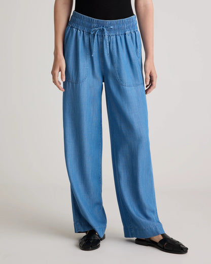 Pull-On Tencel Chambray Pants - XS / Medium Indigo