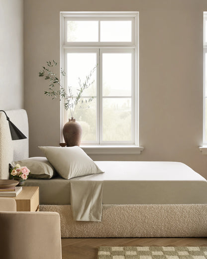 Organic Crisp Percale Sheet Set - Twin / White
