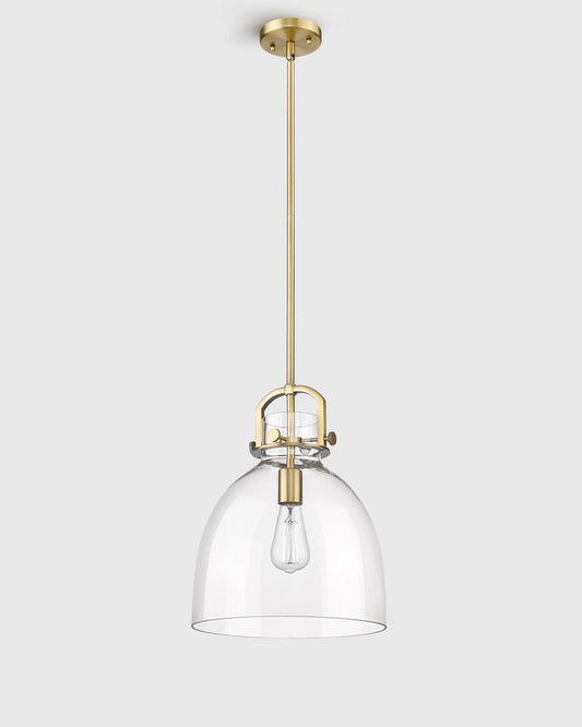Minimalist Glass Bell Pendant Light - One Size / Brass