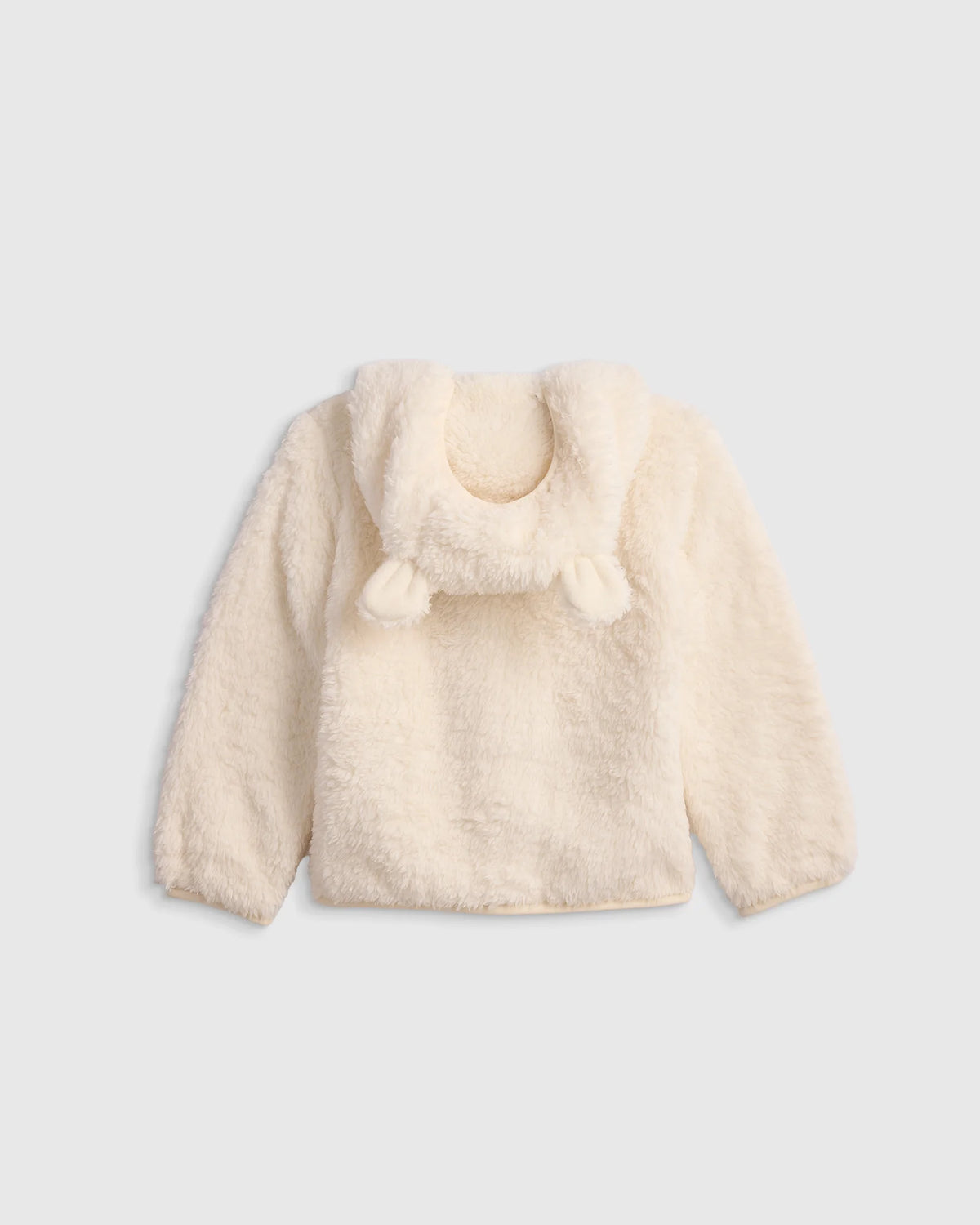 Recycled Sherpa Fleece Bear Hood Jacket - 2T / Ivory