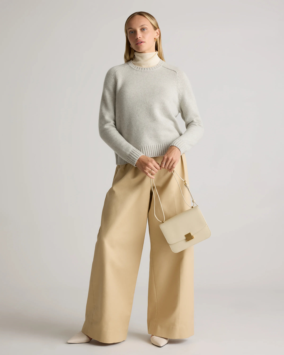 Luxe Baby Cashmere Crewneck Sweater - XS / Creamy Cortado