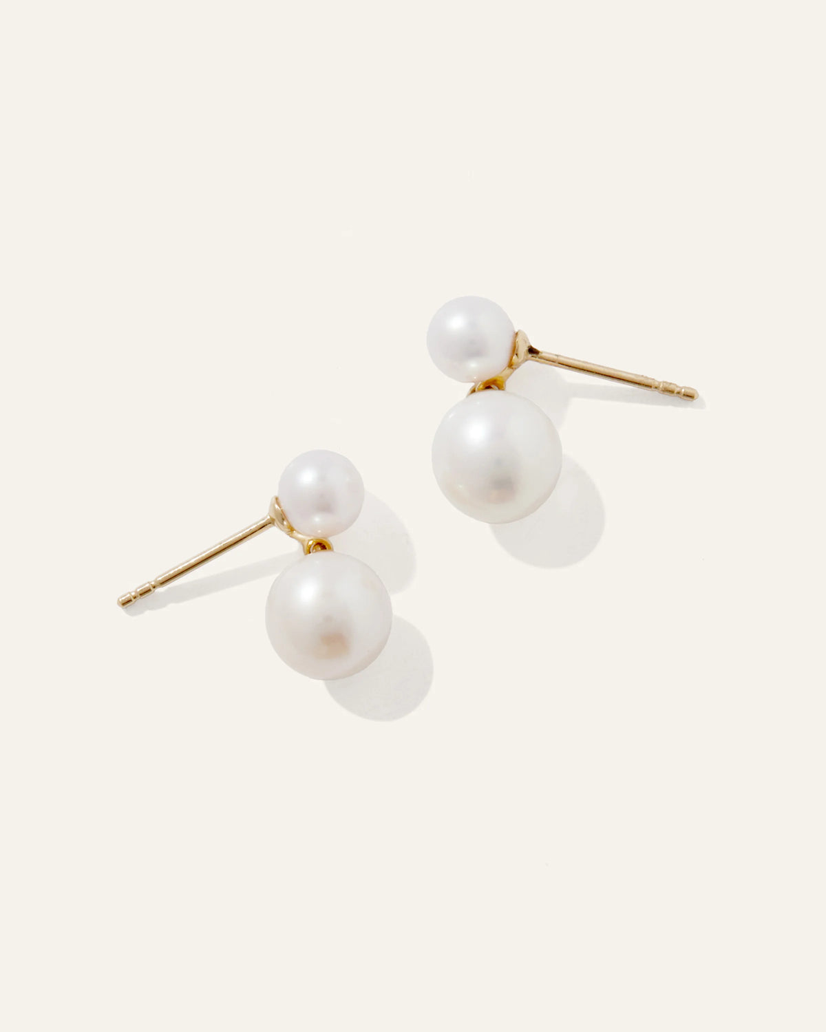 14K Gold Pearl Drop Earrings - One Size / Yellow Gold