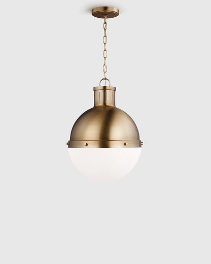 Industrial Shaded Globe Pendant - 13" / Brass