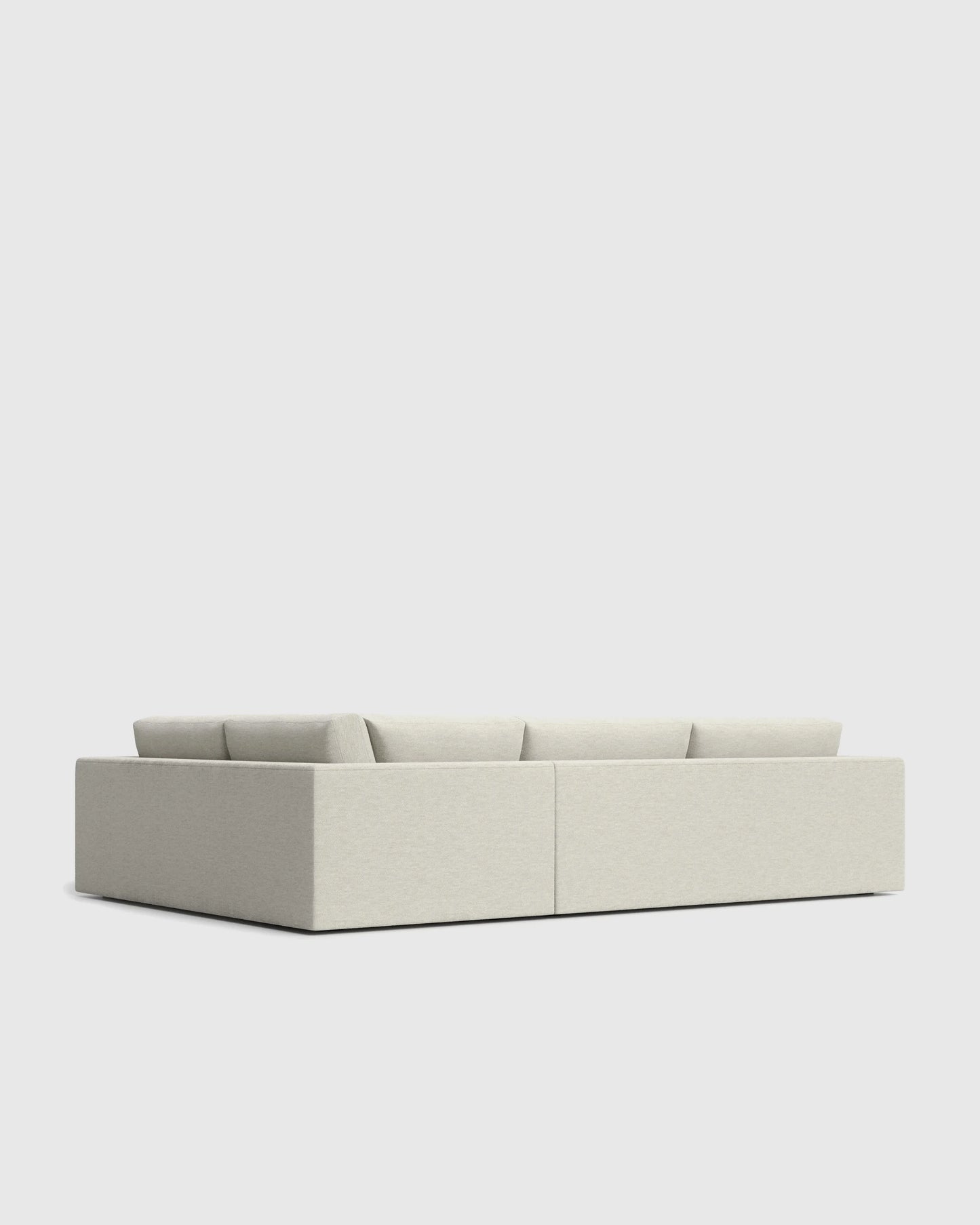 Sierra Curved Arm L Sectional in Performance Basketweave - Right Arm / Fog
