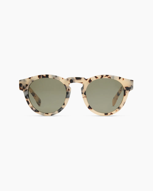 Tuscon Polarized Acetate Sunglasses - One Size / White Tortoise with Green lens