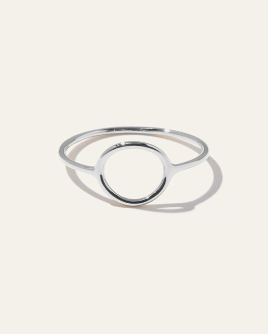 14K Gold Circle Ring - 4 / White Gold