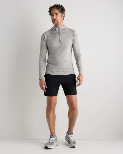 Mesh Performance Training Quarter Zip Hoodie - S / Heather Grey