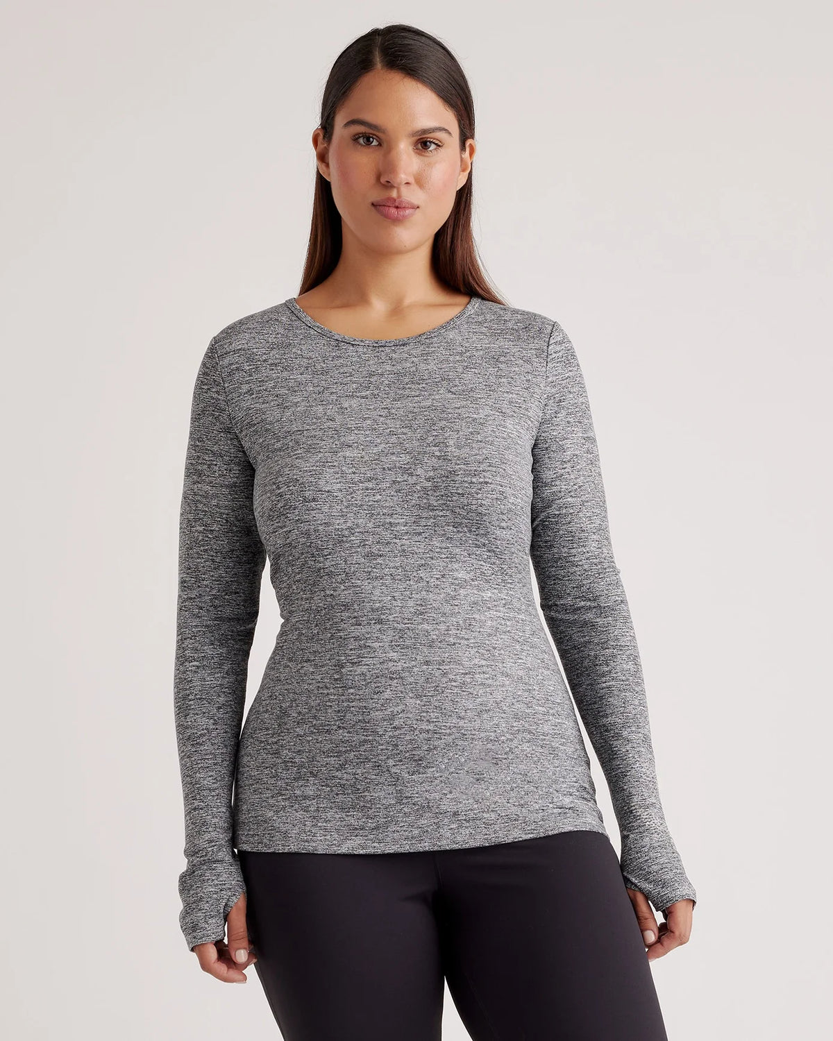Ultra-Soft Fitted Long Sleeve Top - XS / Heather Navy