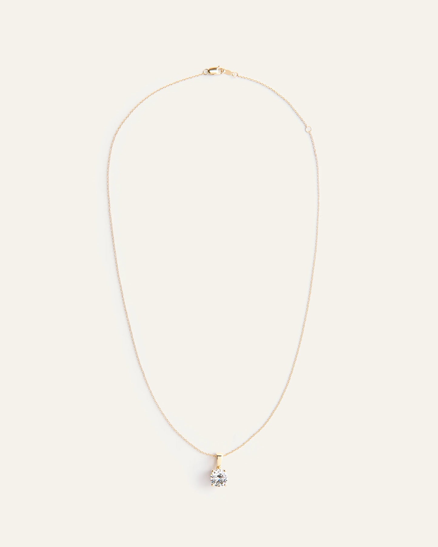 14K Gold Lab Grown Diamond Solitaire Pendant - 2ct - One Size / Yellow Gold