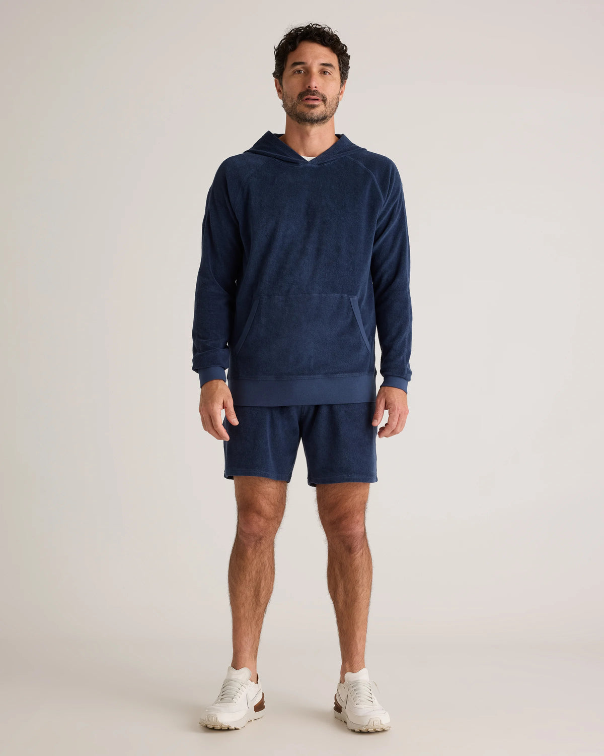100% Organic Cotton Terry Towel Pullover Hoodie - S / Deep Navy