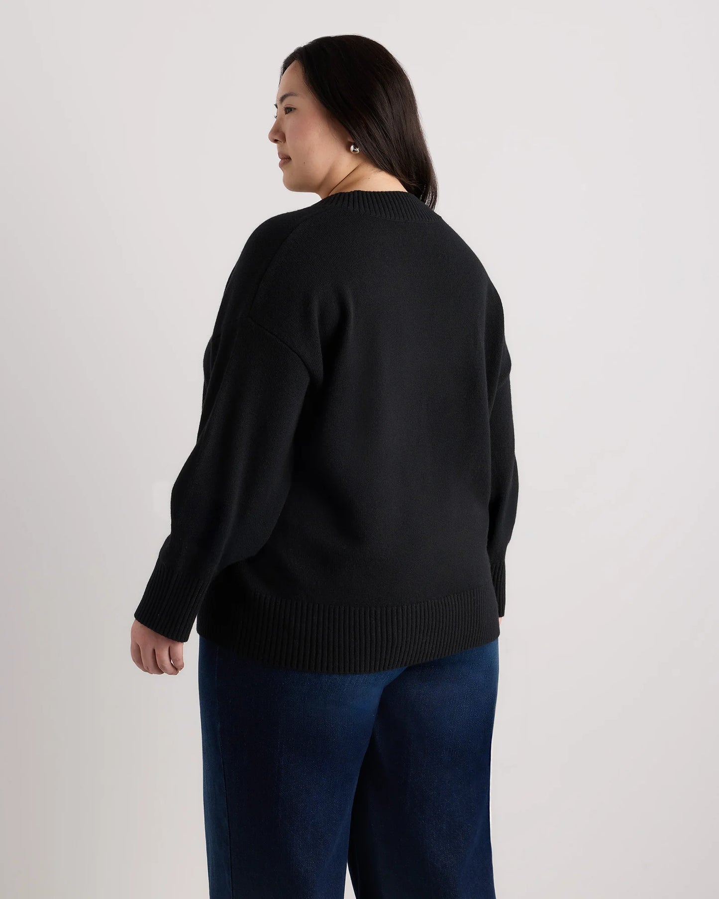 Mongolian Cashmere Oversized V-Neck Sweater - 1X / Pale Custard Yellow