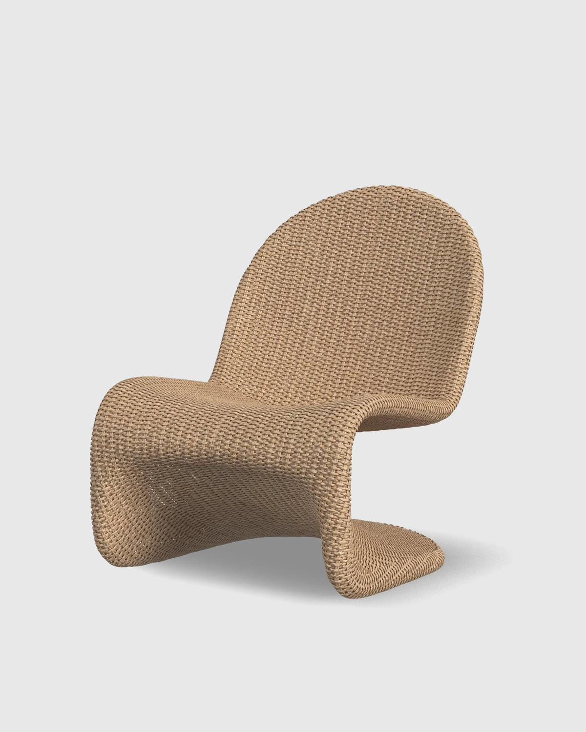Curved All-Weather Wicker Indoor/Outdoor Lounge Chair - One Size / Natural