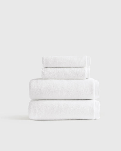 Plush Organic Turkish Cotton Bath Bundle (4 pieces) - One Size / White