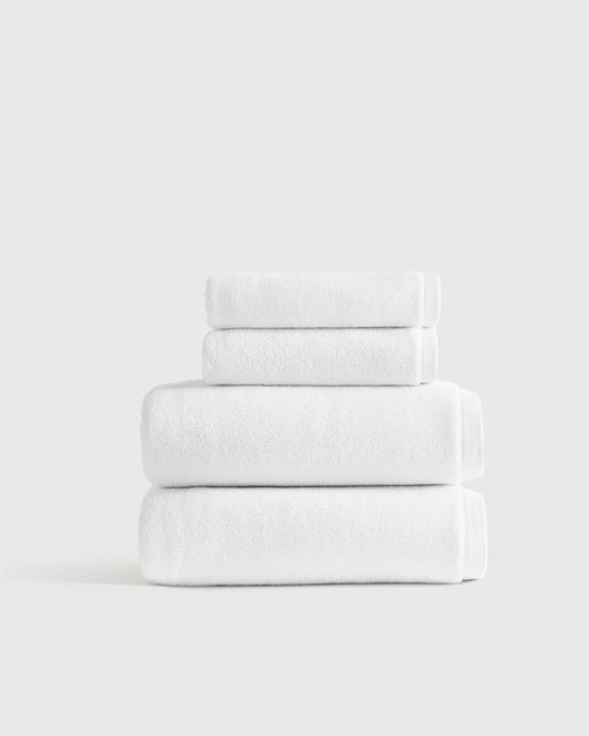 Plush Organic Turkish Cotton Bath Bundle (4 pieces) - One Size / White