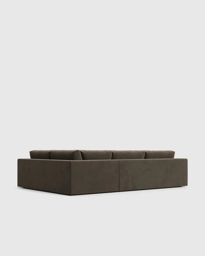 Sierra Curved Arm L Sectional in Performance Velvet - Right Arm / Sable