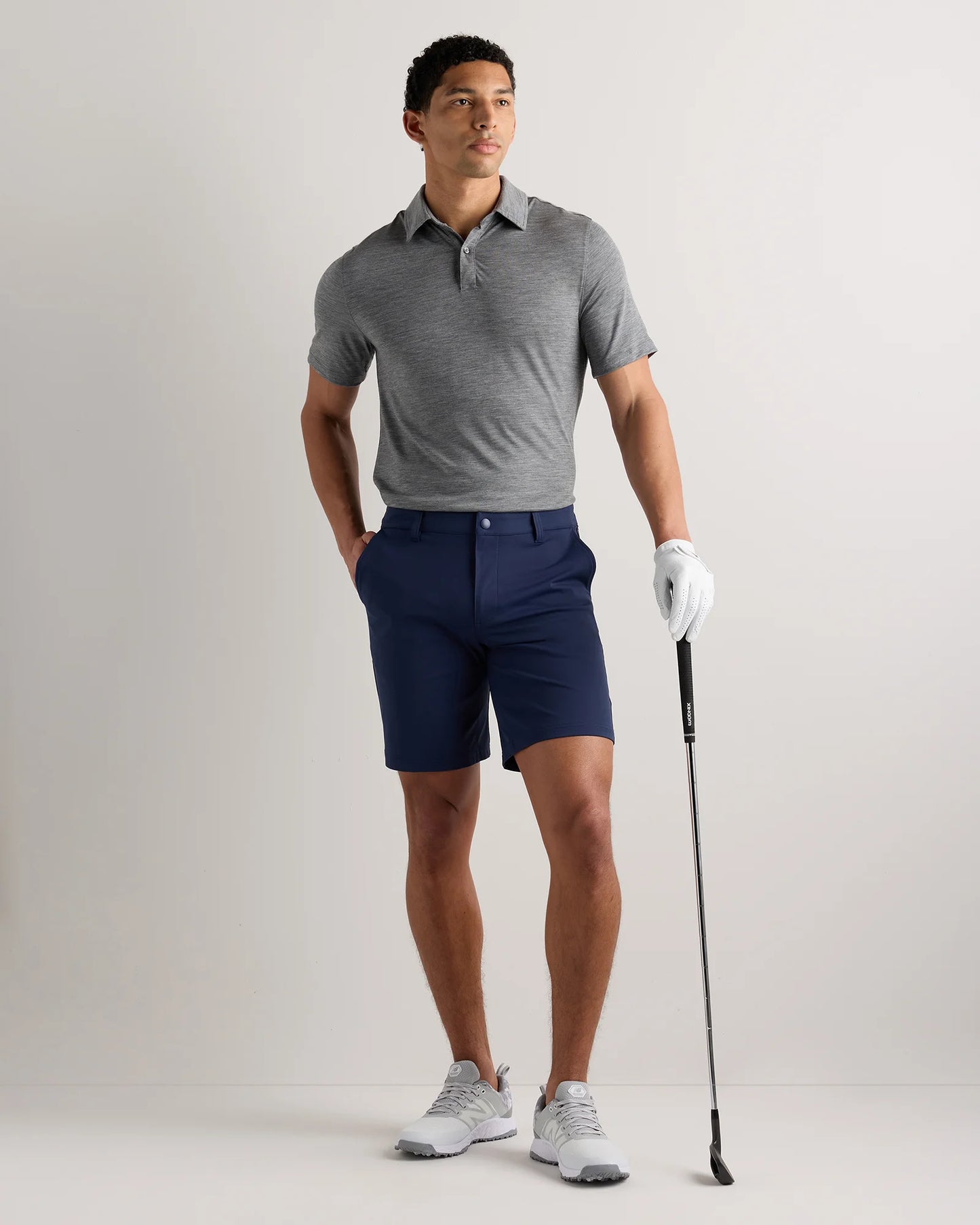 Extra-Fine Australian Merino Polo - XS / Light Blue Heather