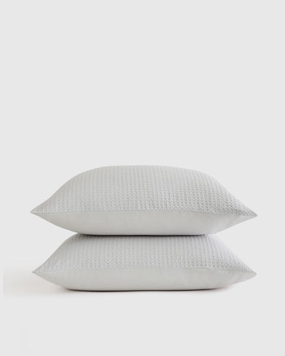 Organic Luxe Honeycomb Sham Set - Standard / Mineral