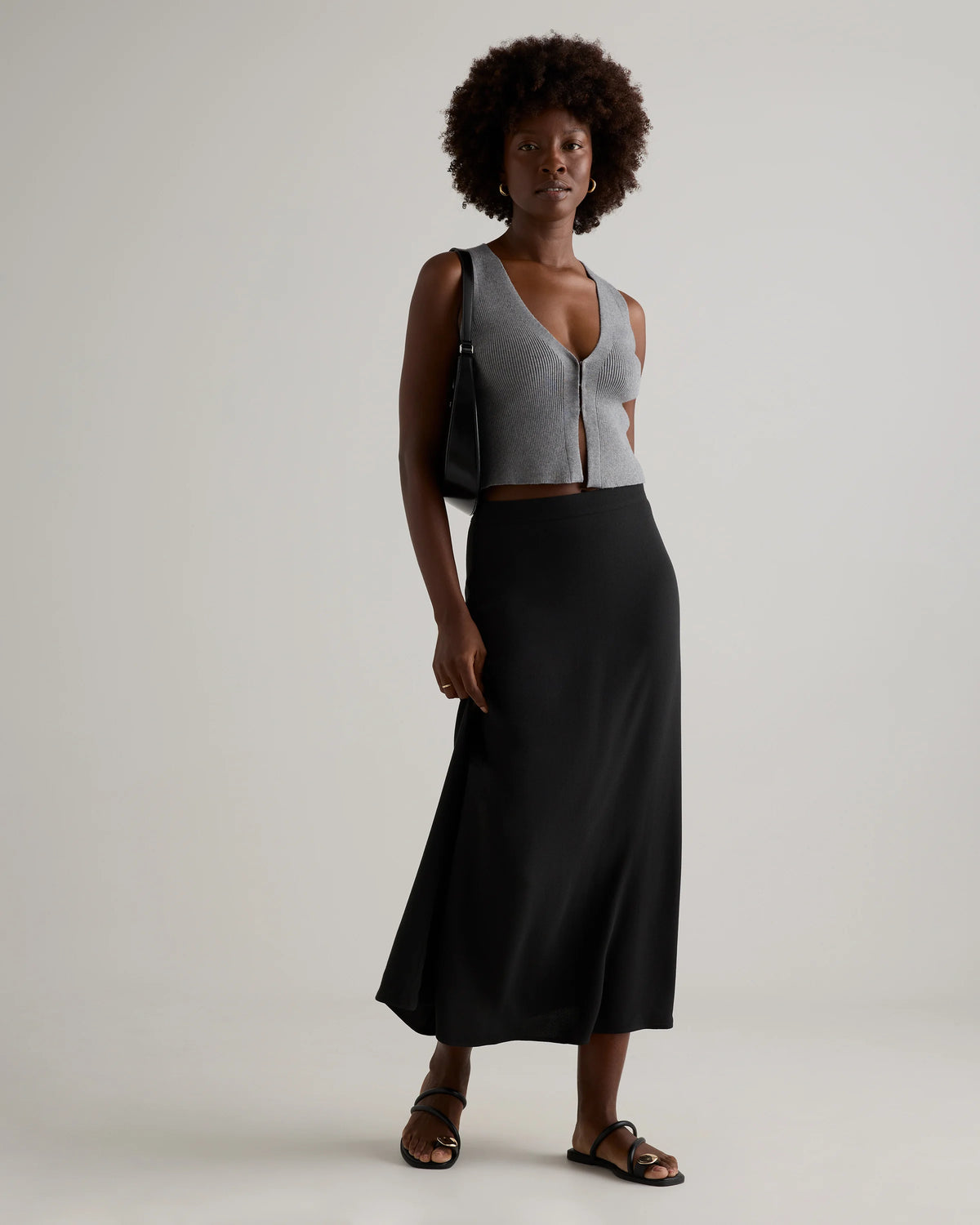 Lightweight Crepe Slip Skirt - XS / Moonstone Blue