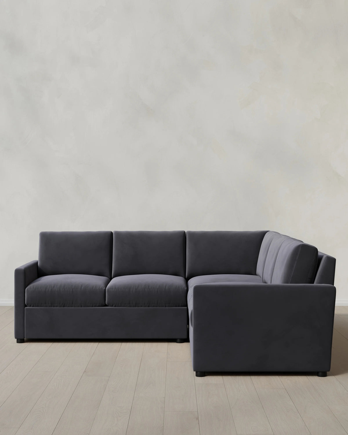 Brennan L Sectional in Performance Velvet - 99x99 / Taupe
