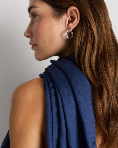 Crystal Embellished Featherweight Cashmere Silk Wrap - One Size / Ivory