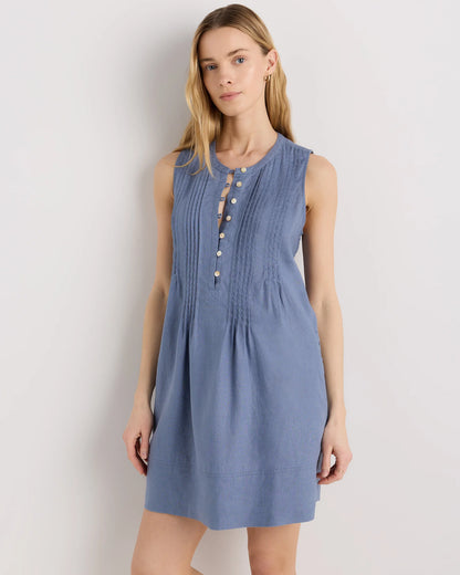 100% European Linen Sleeveless Swing Dress - XS / Classic Mini Gingham