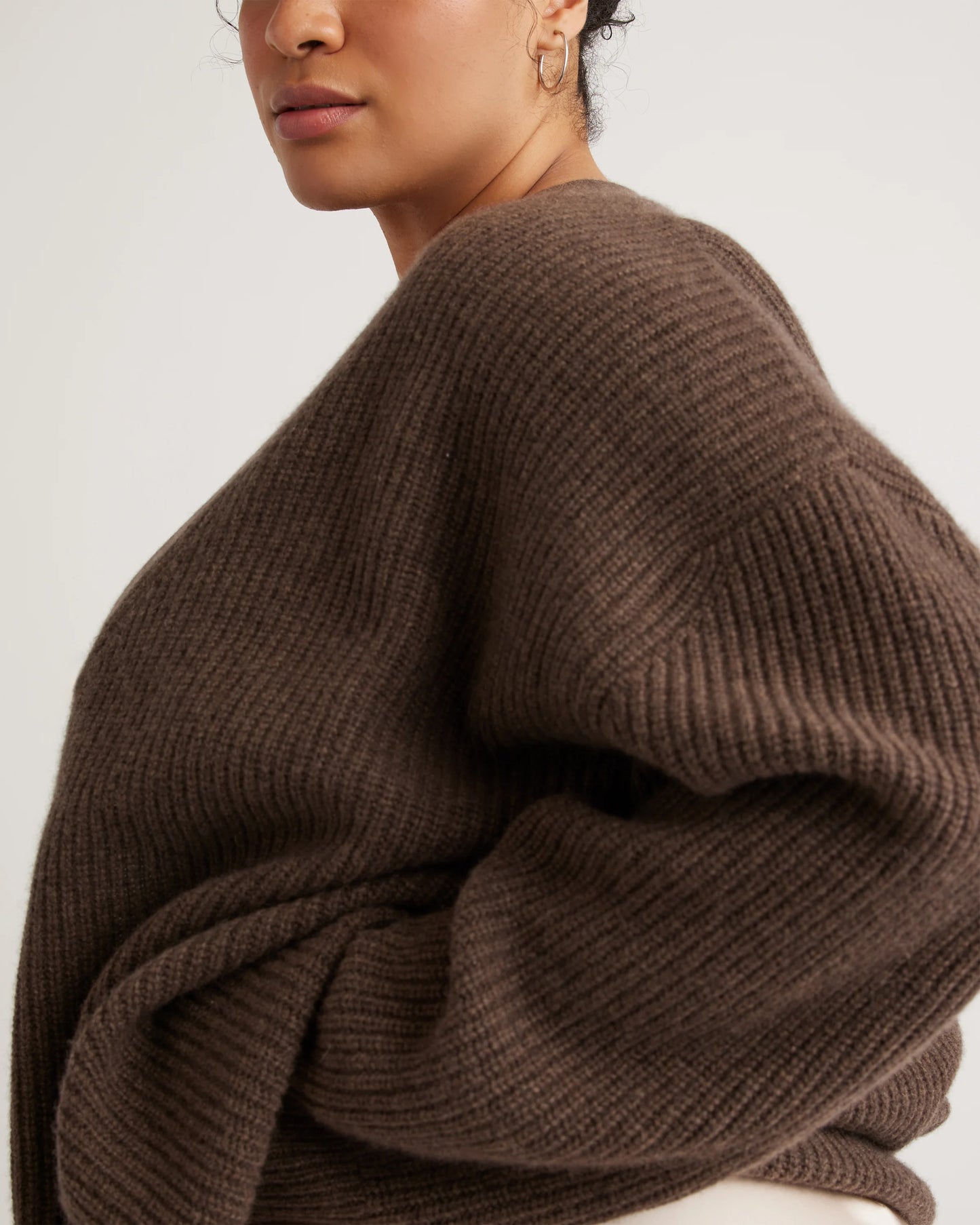 Mongolian Cashmere Oversized Boyfriend Cardigan Sweater - 1X / Camel