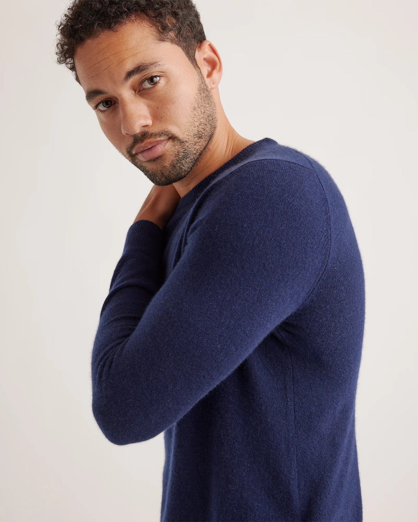 Mongolian Spring Cashmere Crewneck Sweater - S / Navy