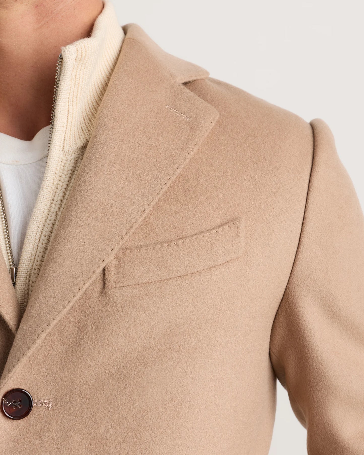 100% Mongolian Cashmere Car Coat - S / Camel