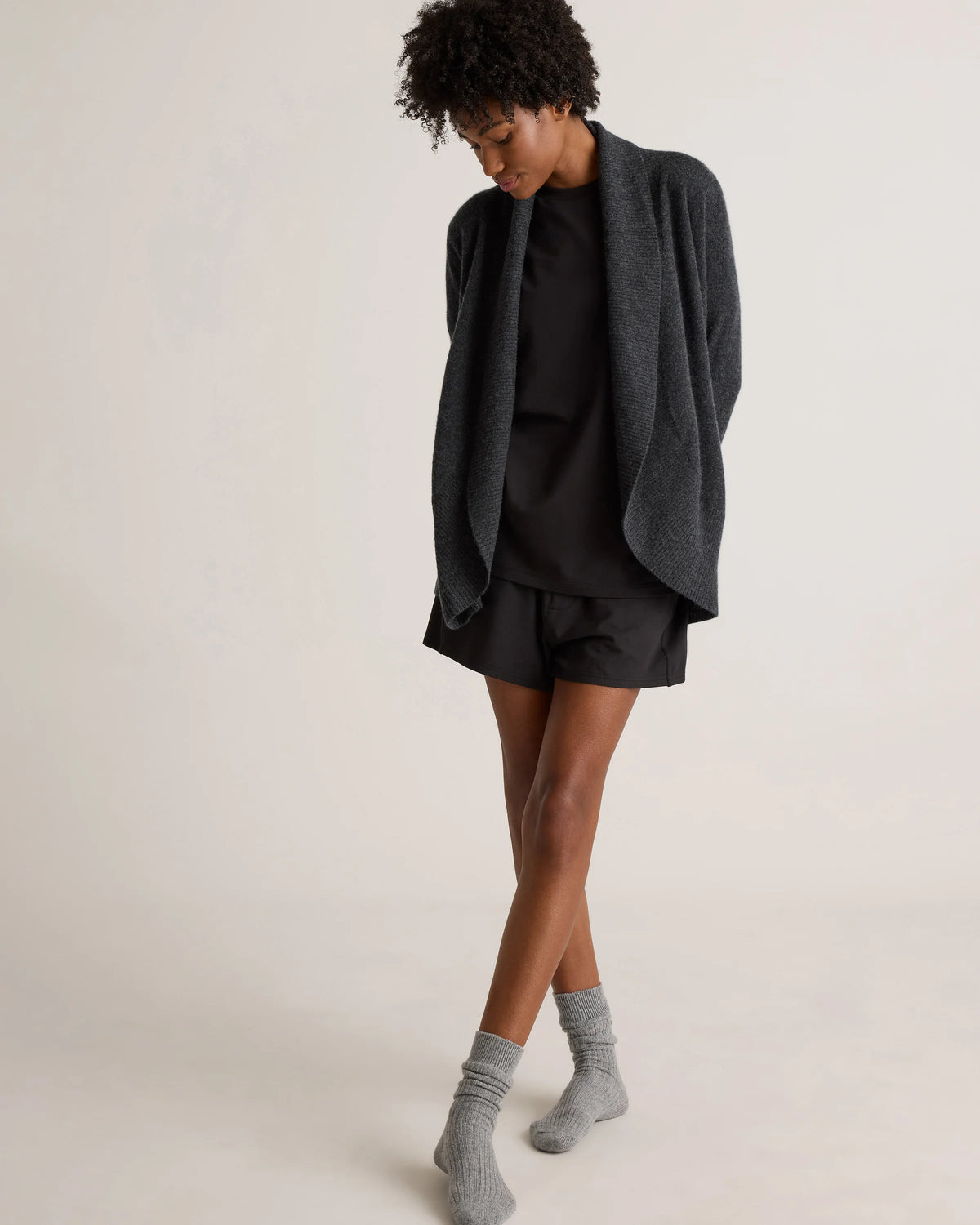 Dream Lounge Oversized Short Sleeve Pajama Set - XS / Bold Black