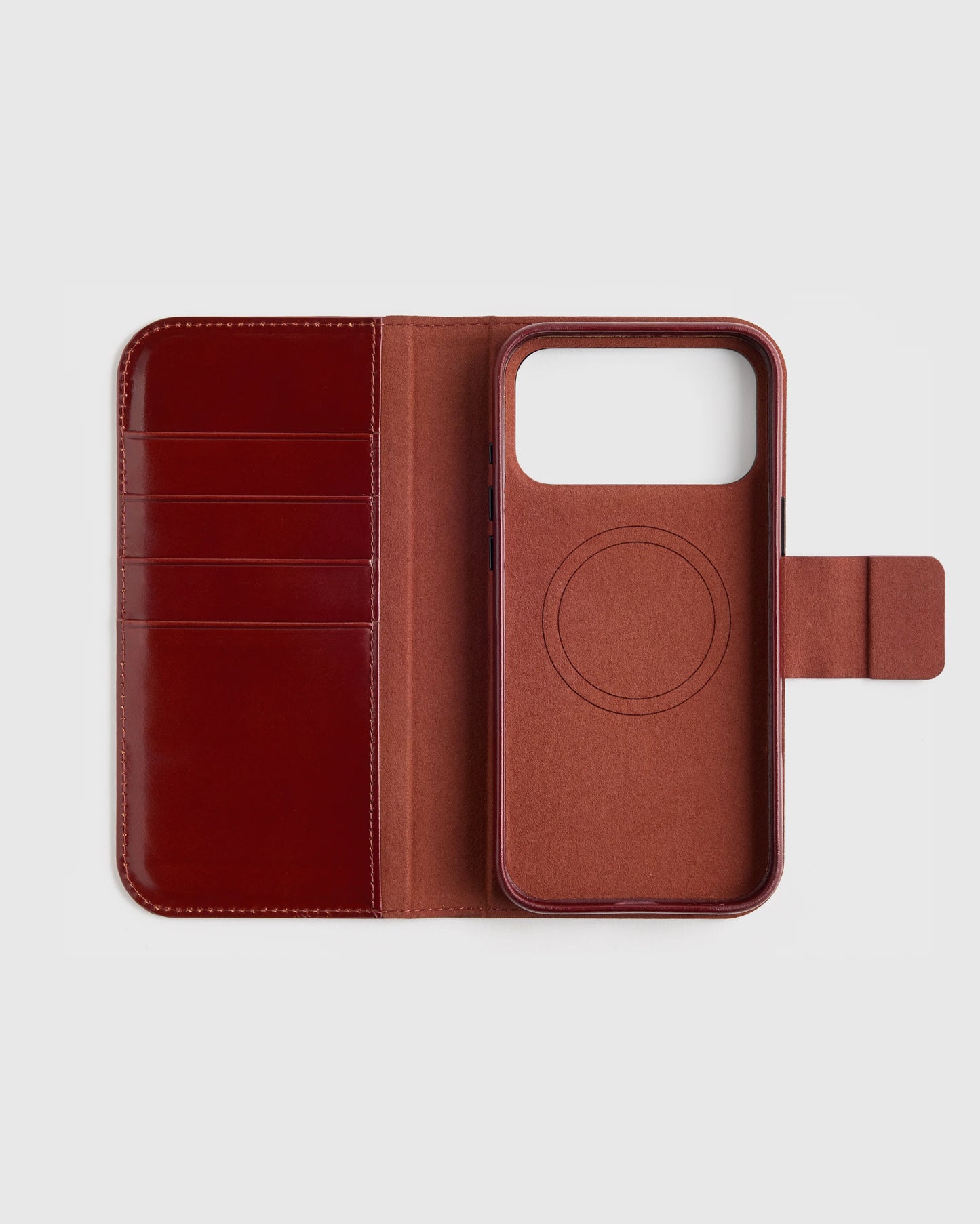 Italian Leather Phone 2-in-1 Folio Case - 17 Pro / Black