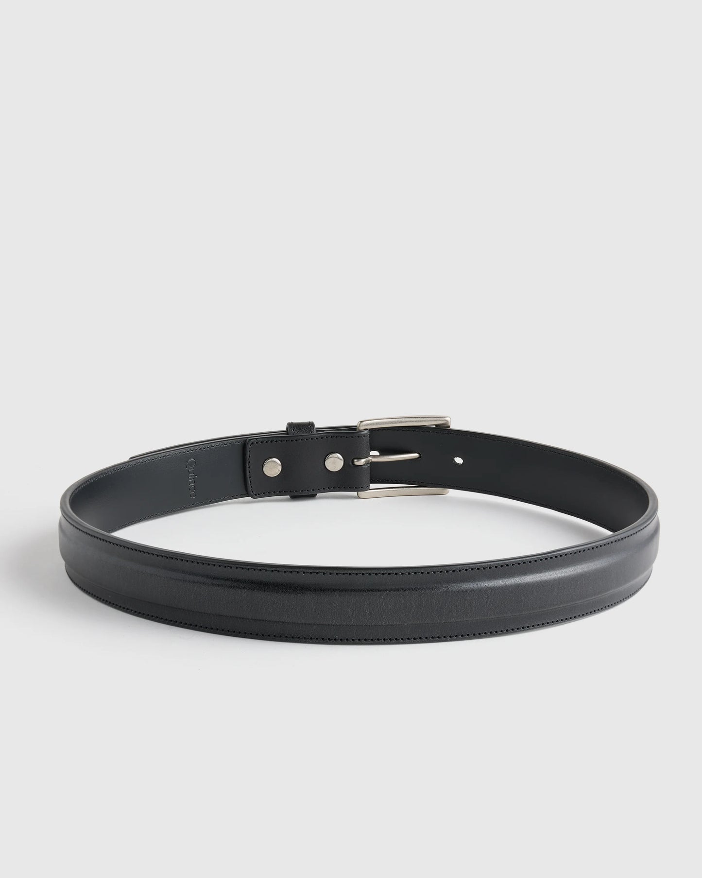 Hugo Contoured Leather Dress Belt - 30 / Hickory