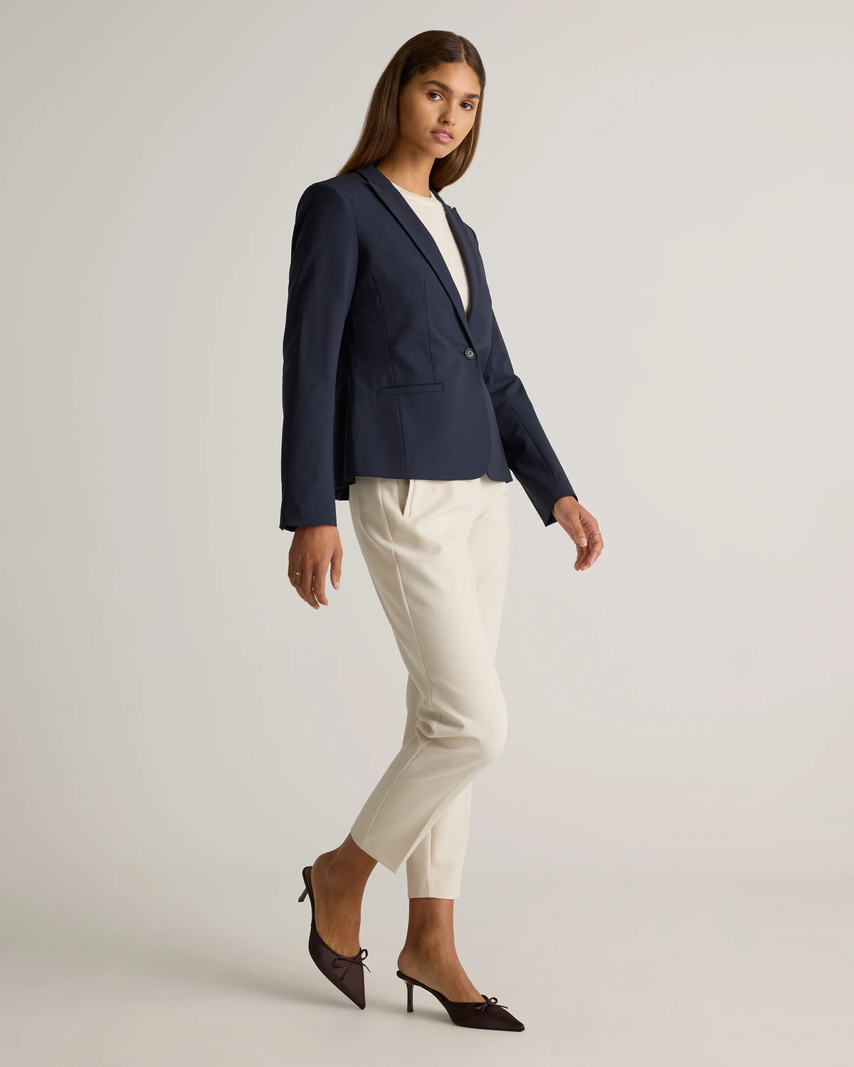 Italian Wool Tailored Blazer - XS / Navy