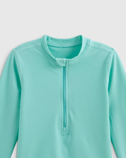 Long Sleeve Zip-Up Rash Guard - 2T / Yellow
