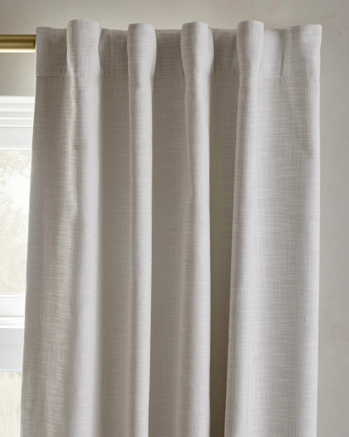 Textured Cotton Room Darkening Curtain - 48x84 / Ivory