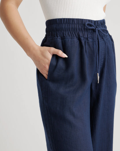 100% European Linen Wide Leg Pants - XS / Flax